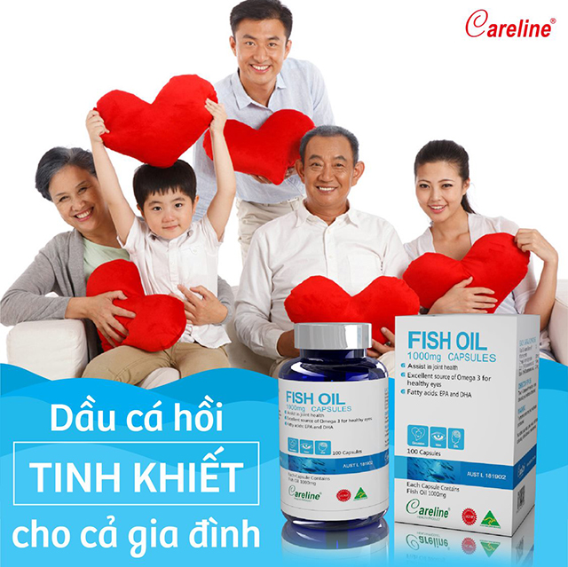Careline Fish Oil có nhiều công dụng tốt thích hợp dùng để chăm sóc sức khỏe cho cả gia đình