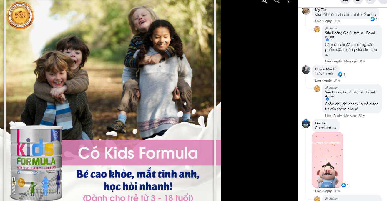 Review Sữa Hoàng Gia Úc Kids Formula