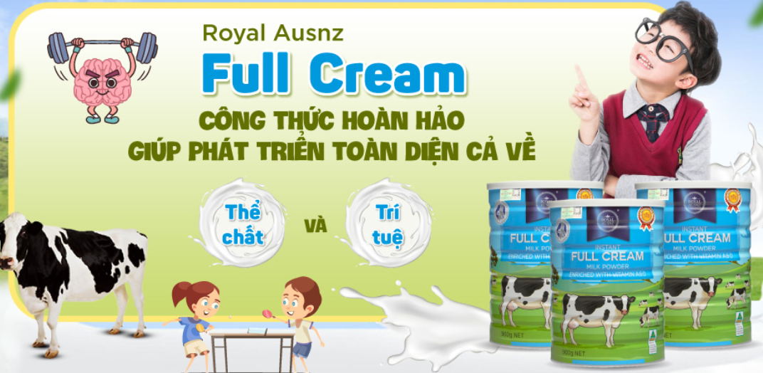 Sữa Hoàng Gia Úc Full Cream: Công dụng vượt trội